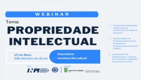 Abertas inscrições para webinar sobre propriedade intelectual